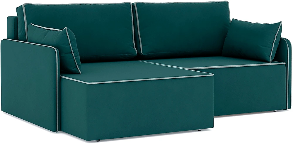 Угловой диван изумрудный Блюм Плюш Дизайн-5