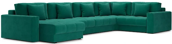 Зелёный угловой диван Монарх-П Дизайн 6