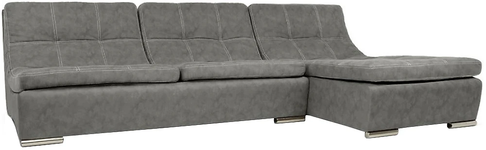 Угловой диван без подлокотников Монреаль-1 Замша Grey