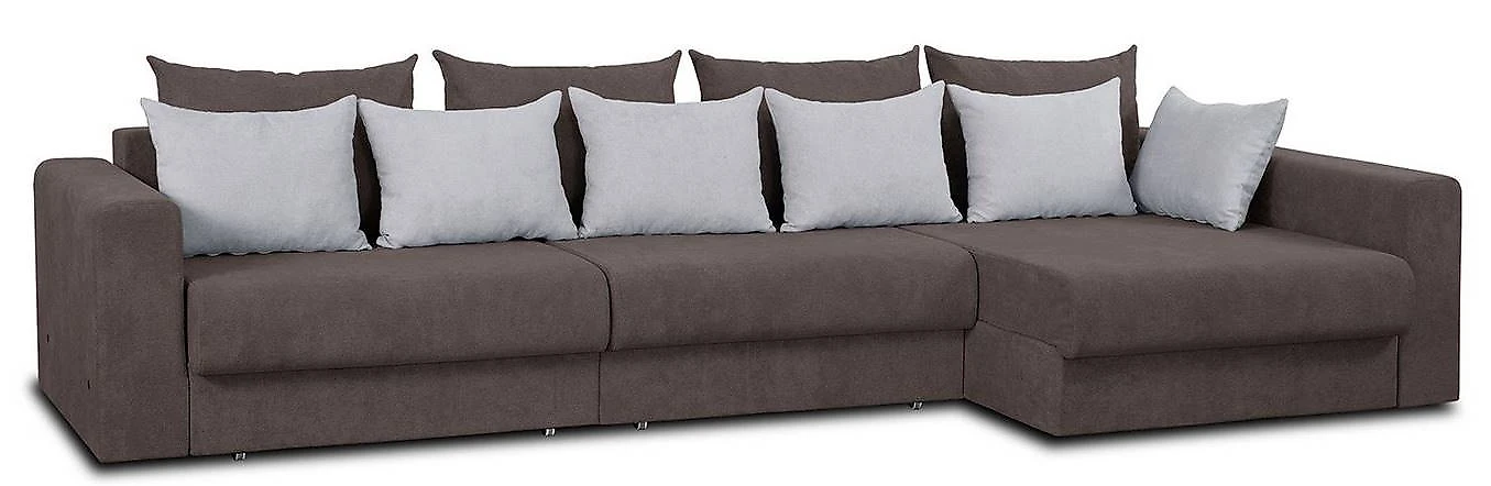 Угловой диван с канапе Модена-5 Плюш Шоколад-2