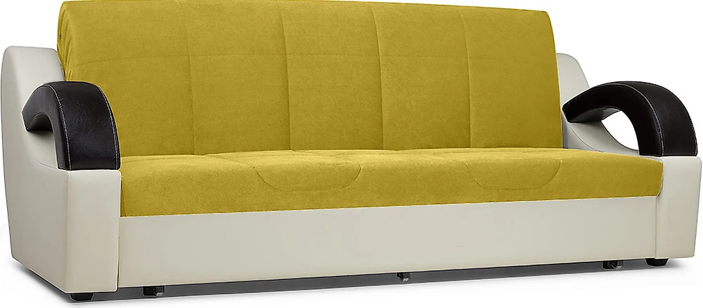 Прямой диван из рогожки Мадрид Плюш Мастард