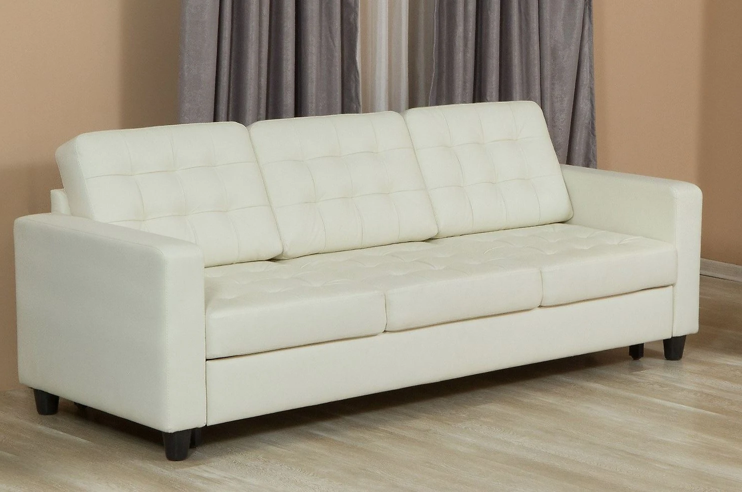 Белый диван дельфин кожаный Камелот Дизайн 1