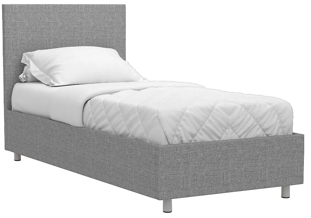 Серая односпальная кровать Белла 90х200 с ламелями Кантри Грей
