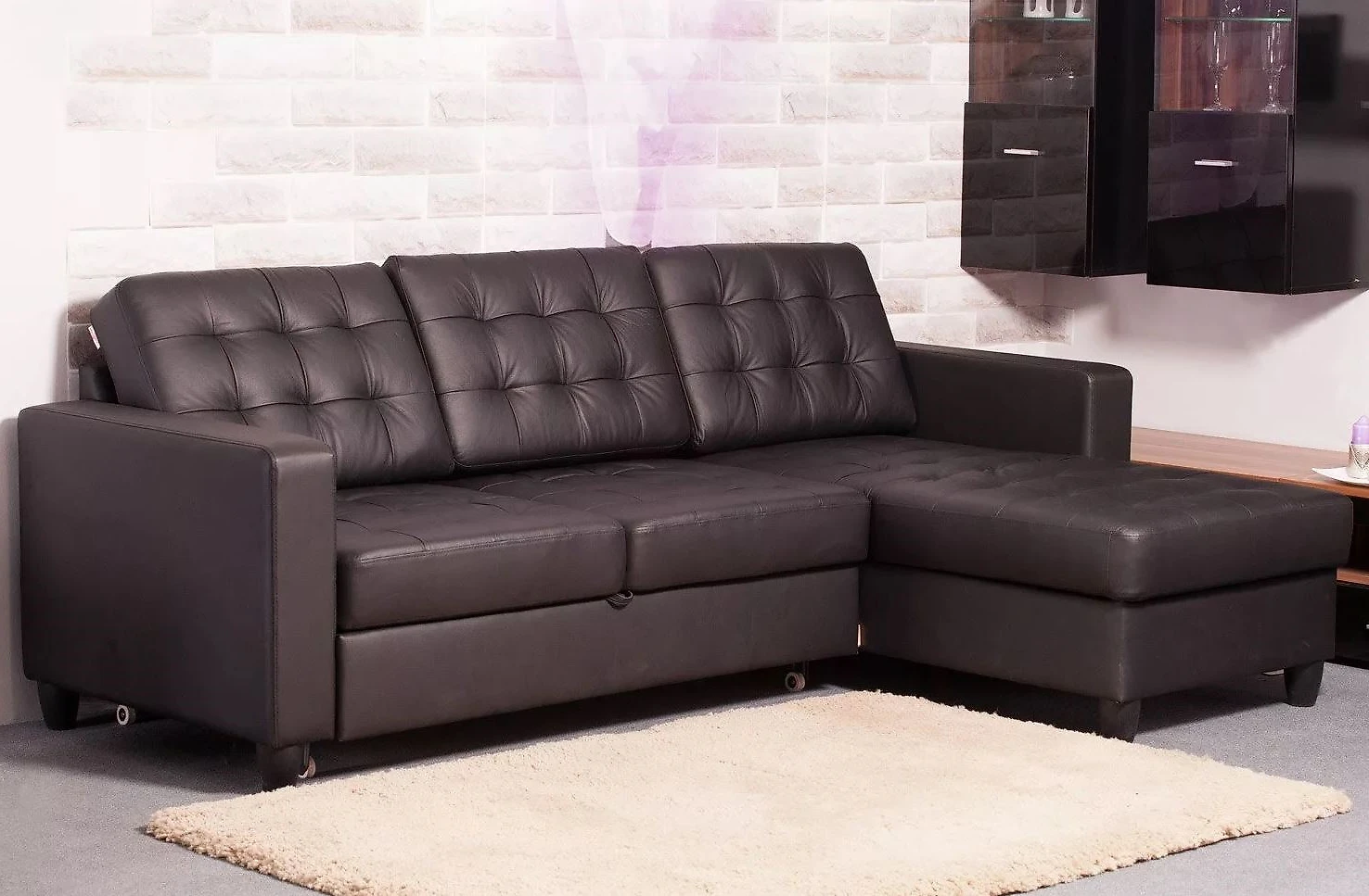 Коричневый диван кожаный Камелот Дизайн 4