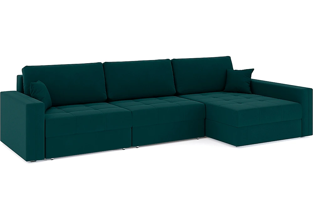 Угловой диван с большим спальным местом Брест-3 Плюш Изумруд