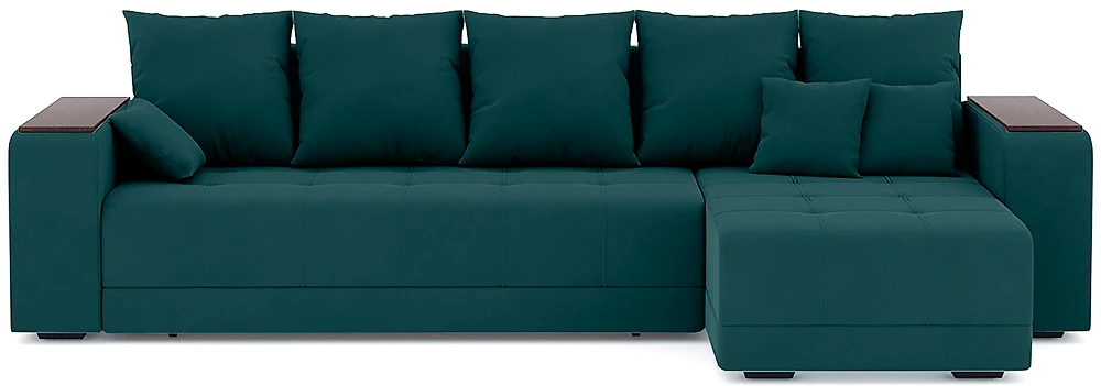Угловой диван изумрудный Дубай Плюш Дизайн-6