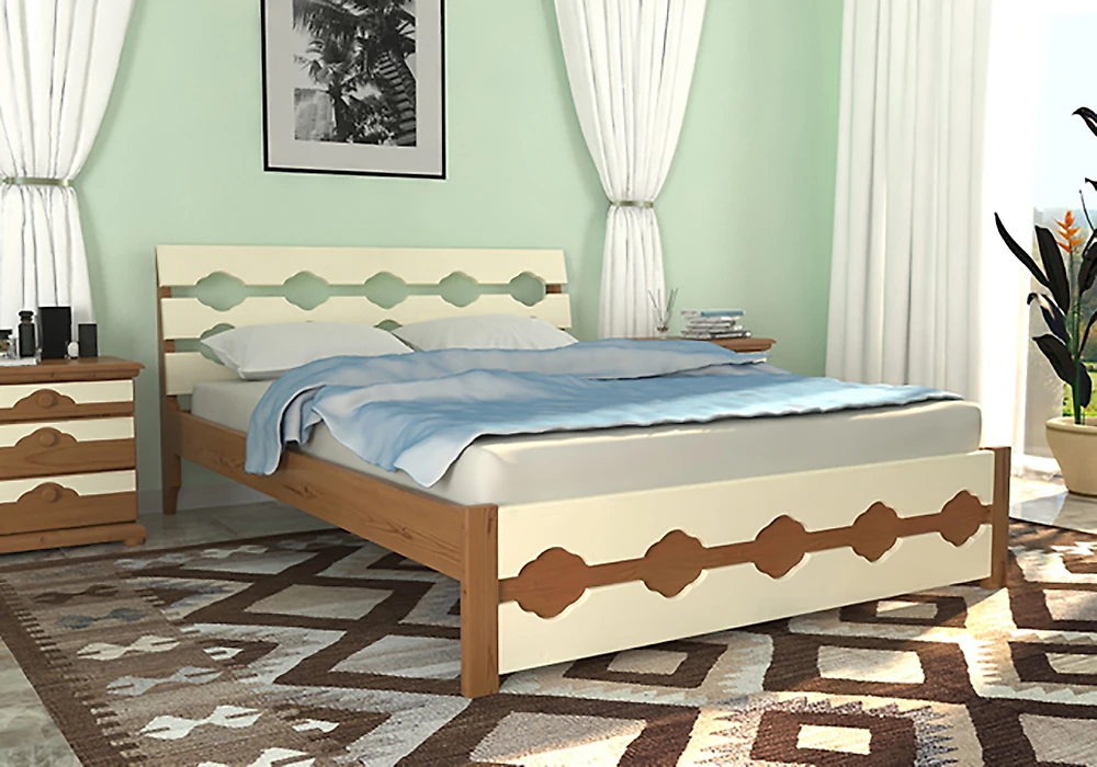 Бежевая двуспальная кровать Юлия-15