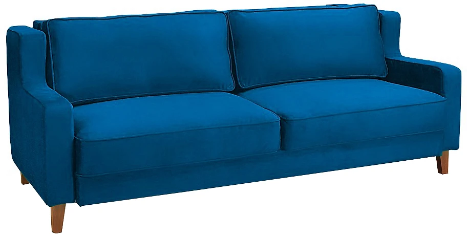 Синий прямой диван Неаполь 3