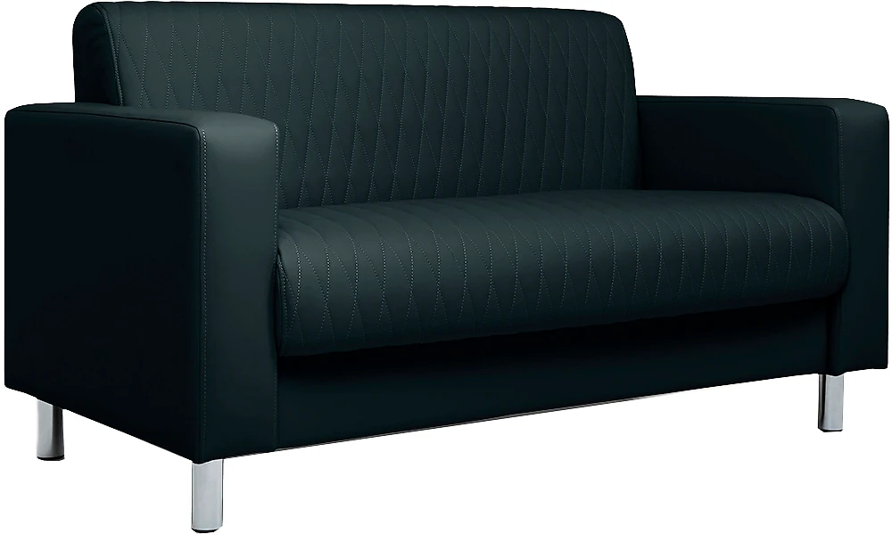 Чёрный офисный диван Ария 10.03 двухместный Дизайн 2