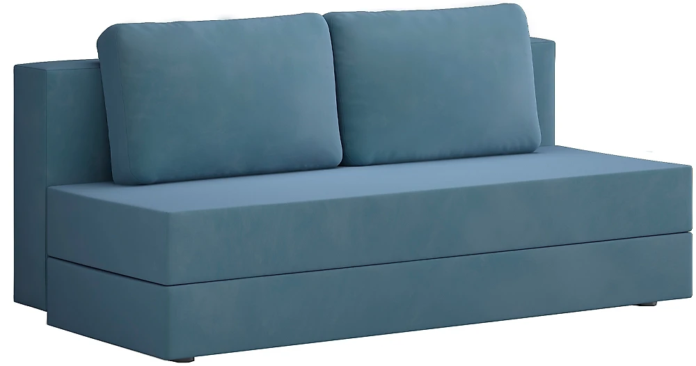 Синий прямой диван Аура-1 Блу