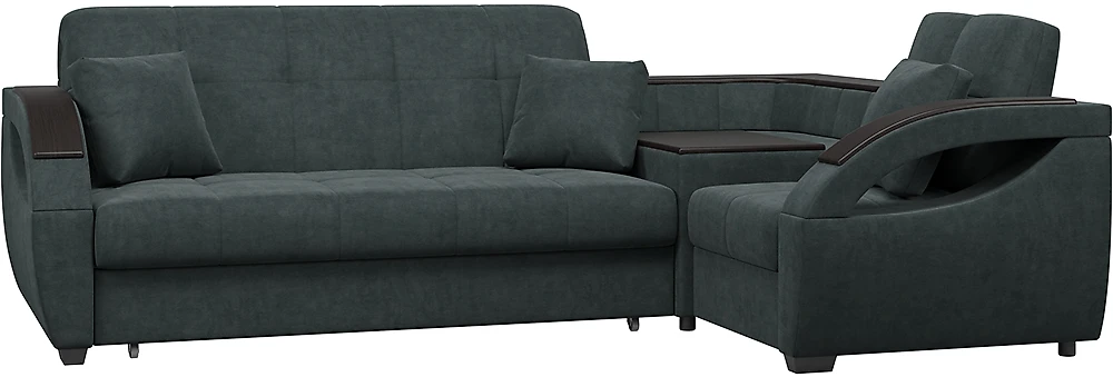 Угловой диван без подушек Монреаль-160 Плюш Графит