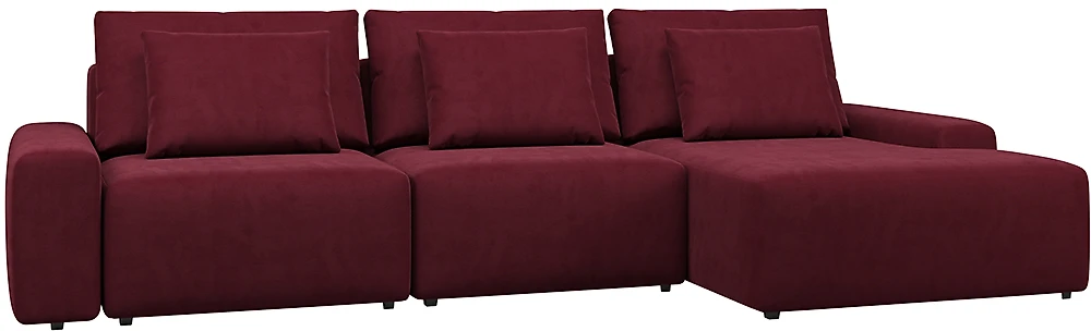 Угловой диван с канапе Гунер-2 Плюш Марсал нераскладной