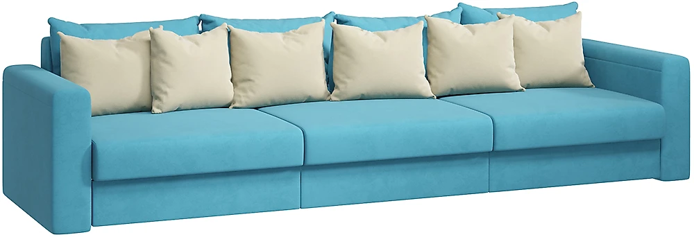 Синий прямой диван Модена-2 Блю