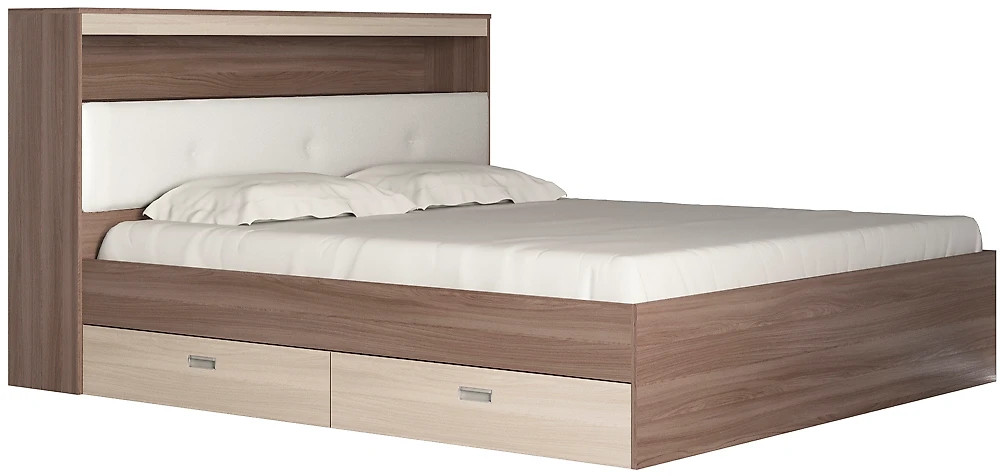 Двуспальная кровать эконом Виктория-3-180 Дизайн-3