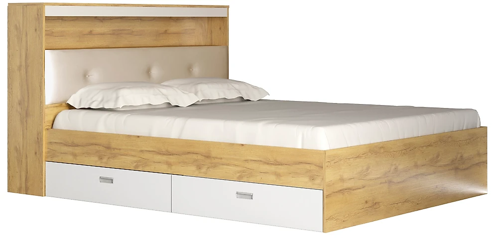 кровать двуспальная с ящиками Виктория-3-160 Дизайн-1