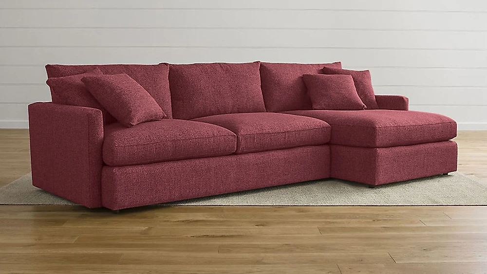 Красный диван Стелф с оттоманкой Дизайн 2