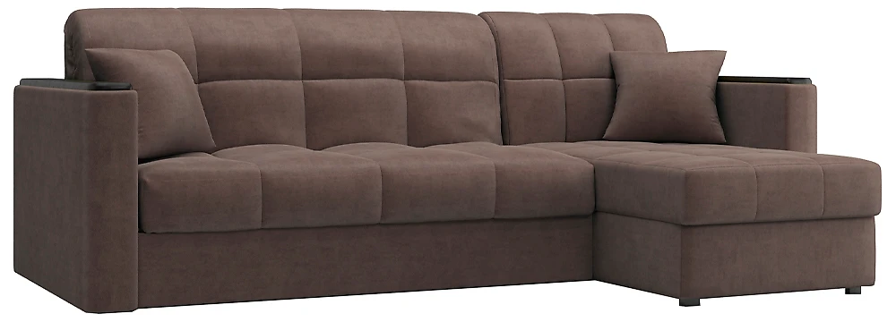 Мягкий угловой диван Неаполь Плюш Браун