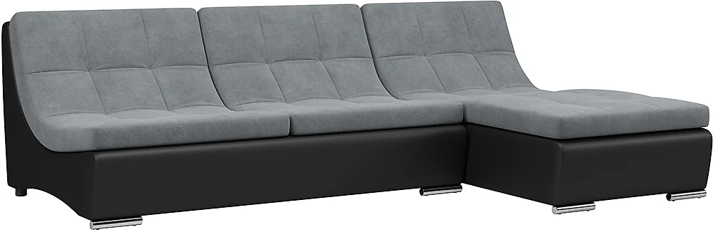 Угловой диван без подлокотников Монреаль-1 Плюш Графит