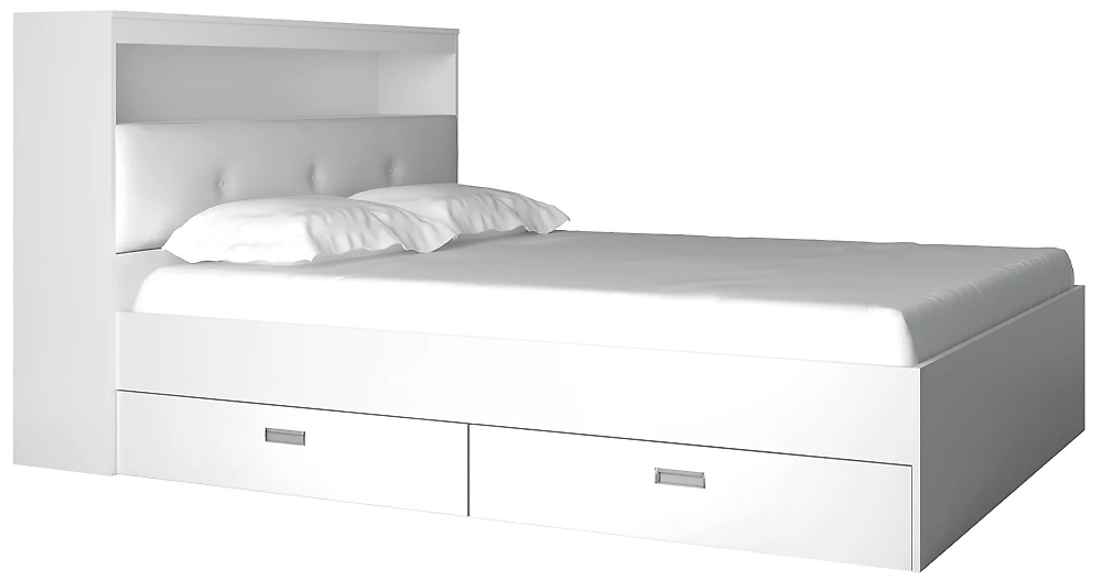 Двуспальная кровать эконом Виктория-3-160 Дизайн-2