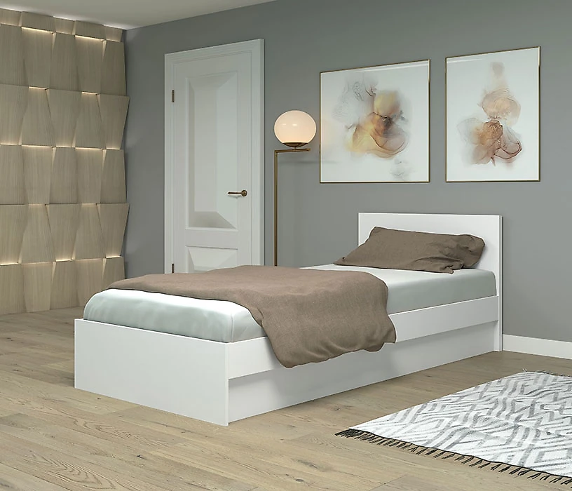 белая кровать Фреш КРФР-1-900 Дизайн-1