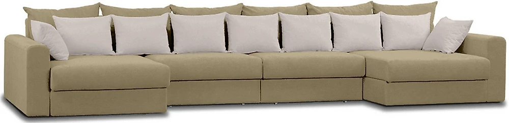 Четырехместный угловой диван Модена-8 Плюш Крем