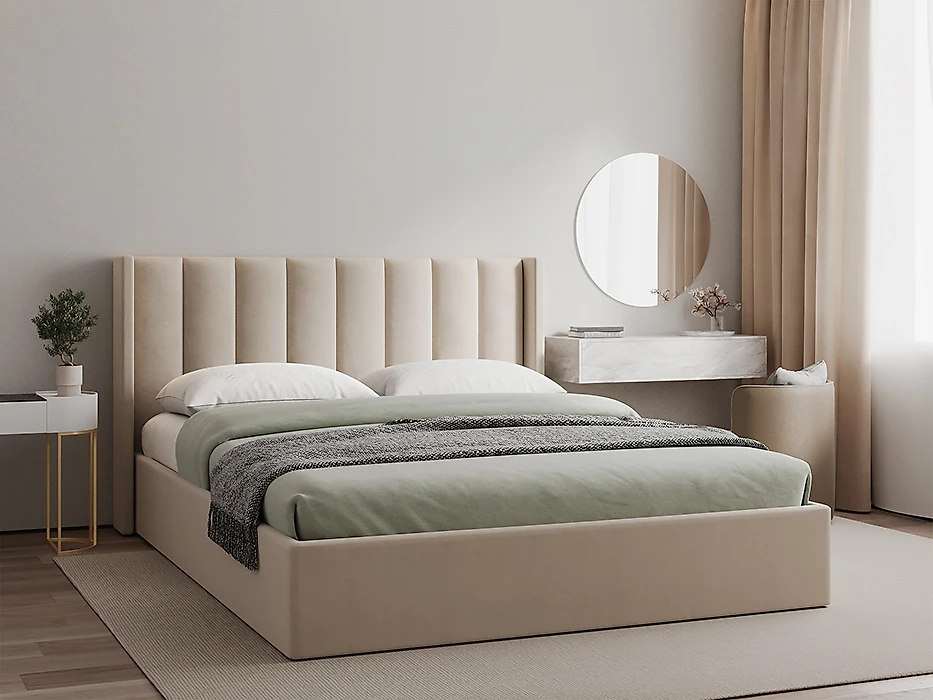 кровать в стиле минимализм Балу Беж