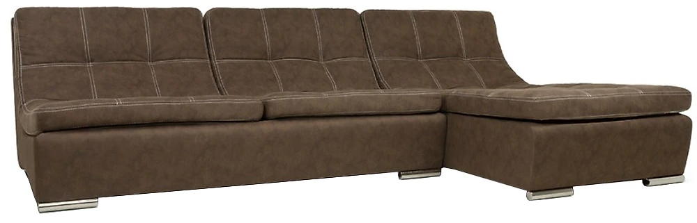 Угловой диван без подлокотников Монреаль-1 Замша Brown