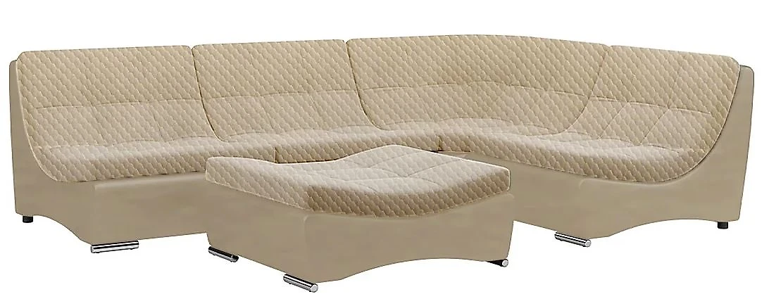 Угловой диван без подушек Монреаль-6 Даймонд беж