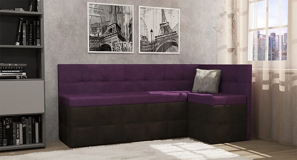 кухонный диван угловой Токио (Домино) Комби Виолет угловой