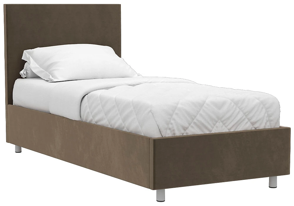 большая двуспальная кровать Белла 90х200 с ламелями Плюш Шоколад