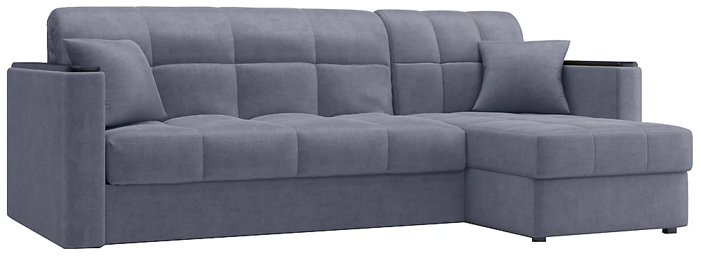 Угловой диван для ежедневного сна Неаполь Плюш Грей