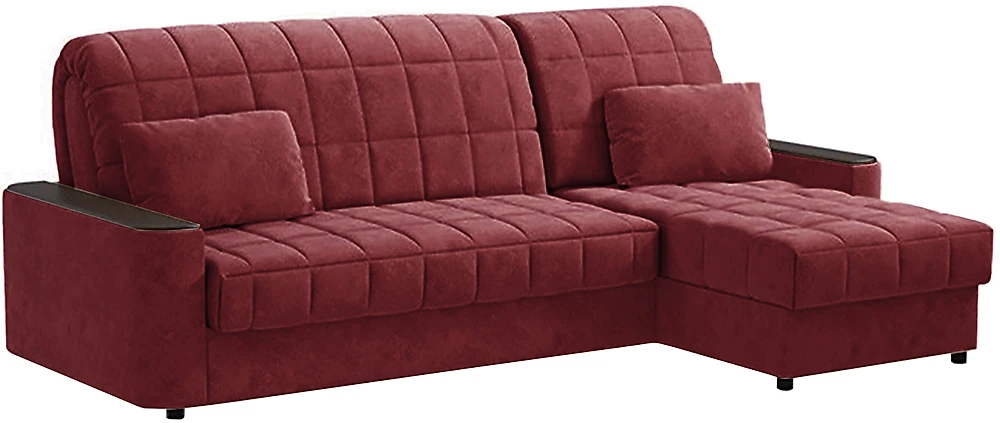 Угловой диван с независимым пружинным блоком Даллас Плюш Бордо