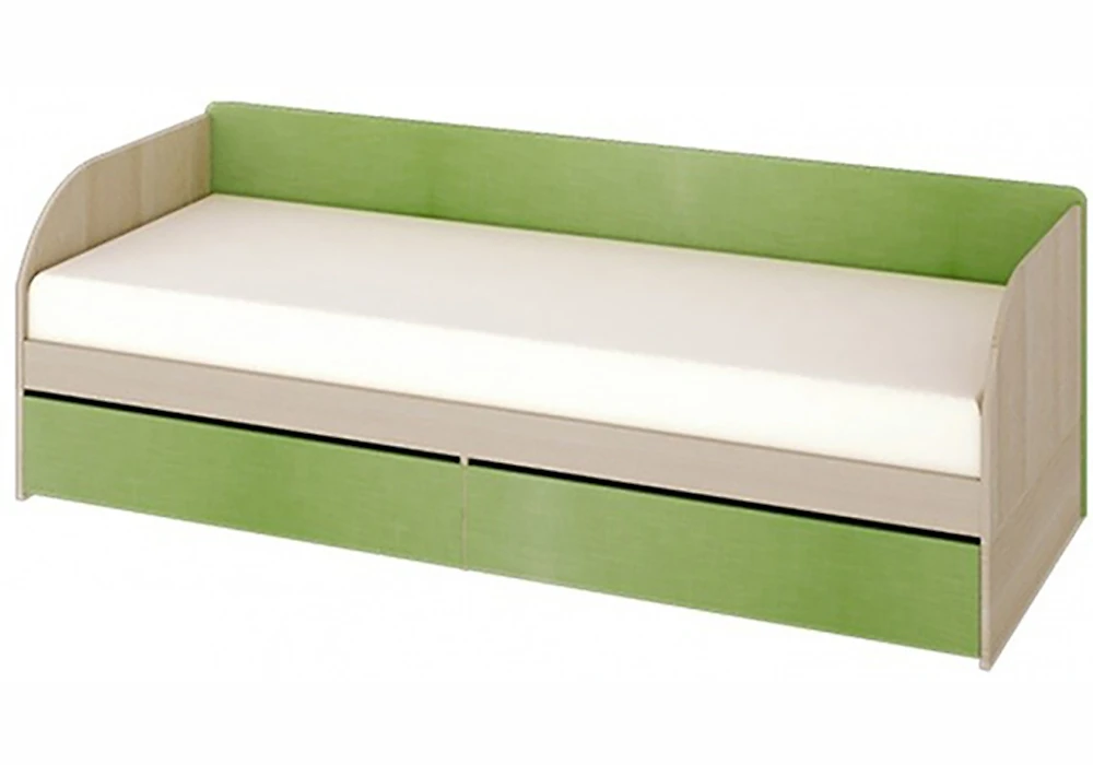 кровать в стиле минимализм Киви с ящиками (Дельфин)