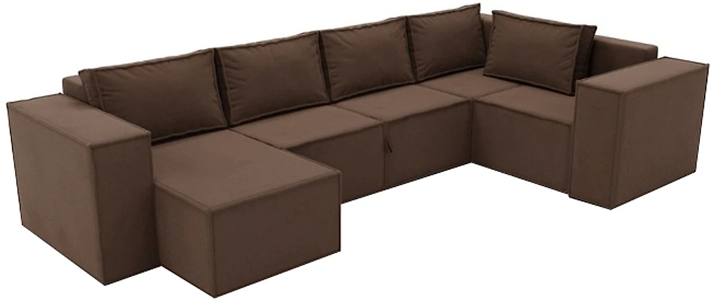 Коричневый диван Лофт П-образный Браун