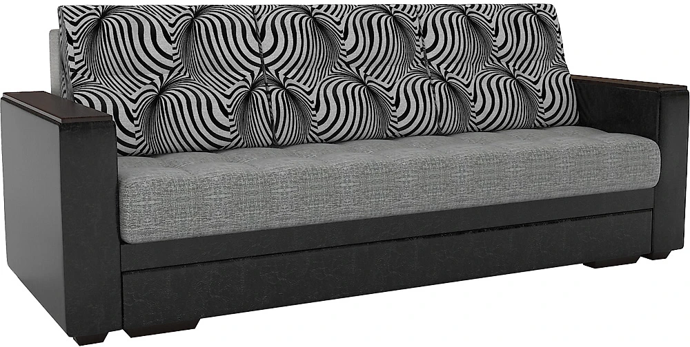 Прямой диван серого цвета Атланта-Эконом Изи Блэк без столика