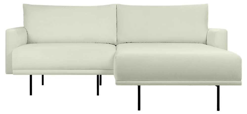 Угловой диван черно-белый Мисл-1 Barhat White арт.1193125