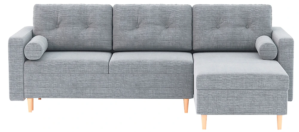 Угловой диван с независимым пружинным блоком Белфаст Кантри Лайт Грей