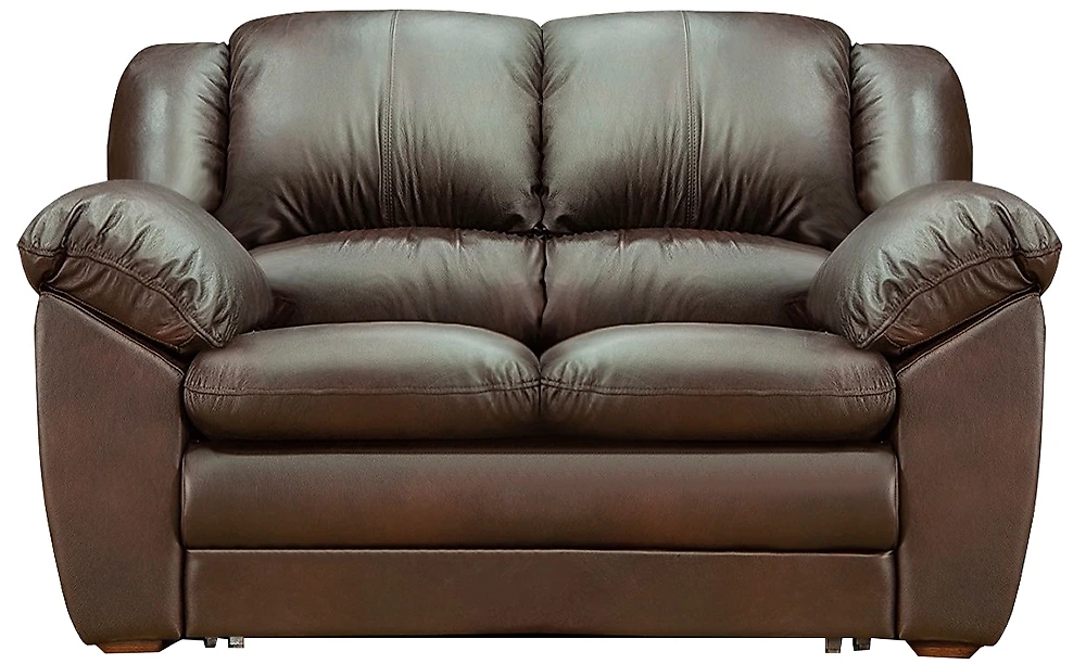 Офисный диван раскладной Оберон-2 Шоколад кожаный