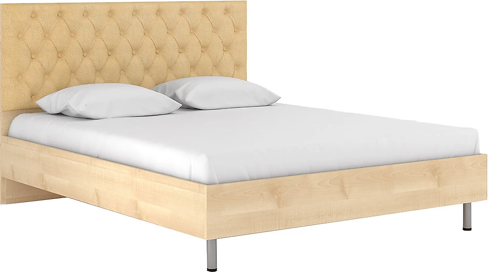 Двуспальная кровать молочный дуб Луиза-3 КС Дизайн-1