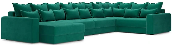Зелёный угловой диван Омега-П Дизайн 2
