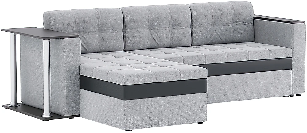 Угловой диван для дачи Атланта Кантри Лайт Грей со столиком