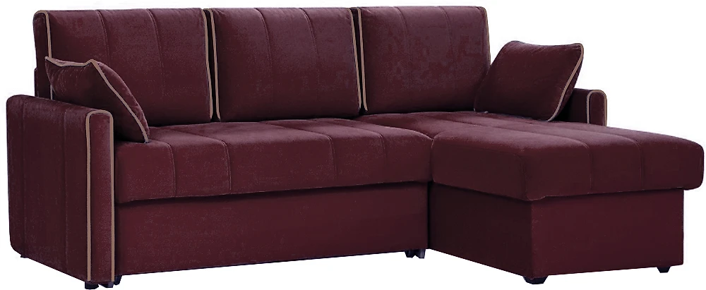 Угловой диван с ящиком для белья Риммини Плюш Браун