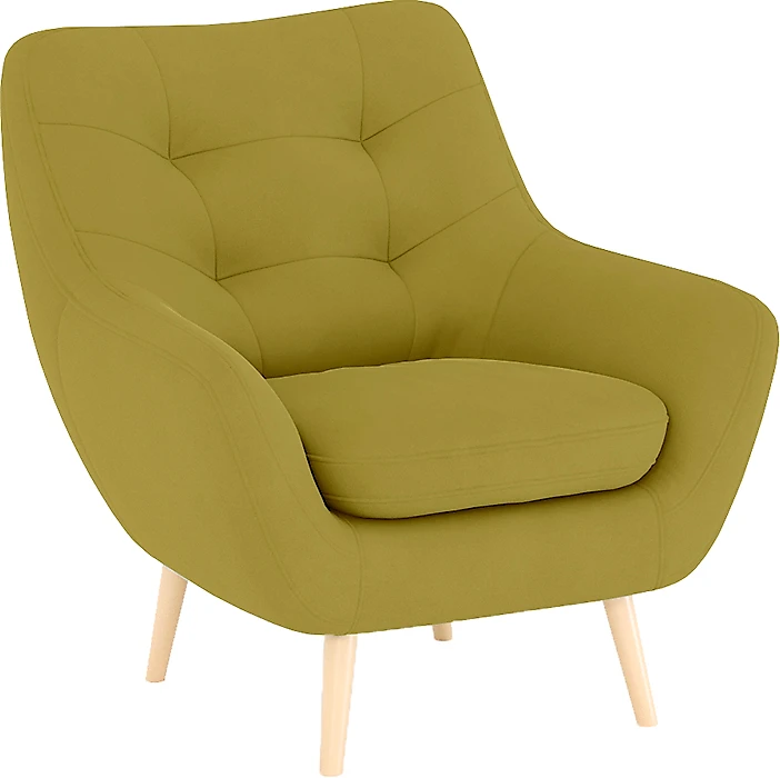 кресло желтого цвета Вито Плюш Дизайн 7