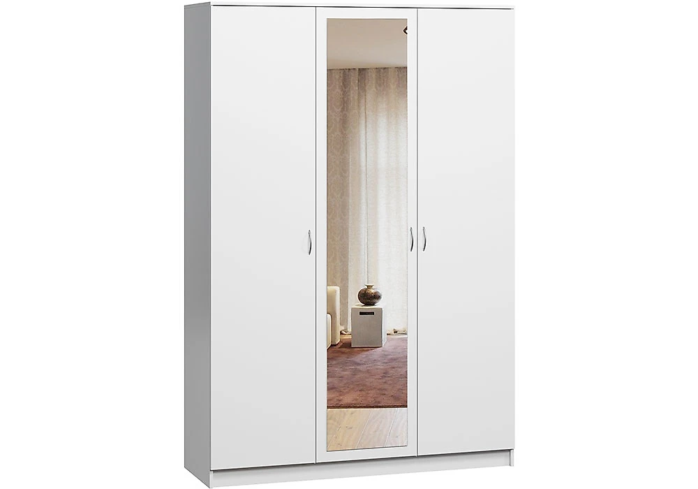 Шкаф белый распашной Лайт-3 Дизайн-1