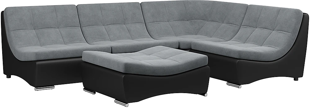 Модульный диван из экокожи Монреаль-6 Плюш Графит