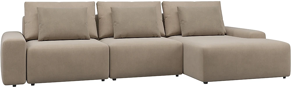 Угловой диван с канапе Гунер-2 Плюш Мокко