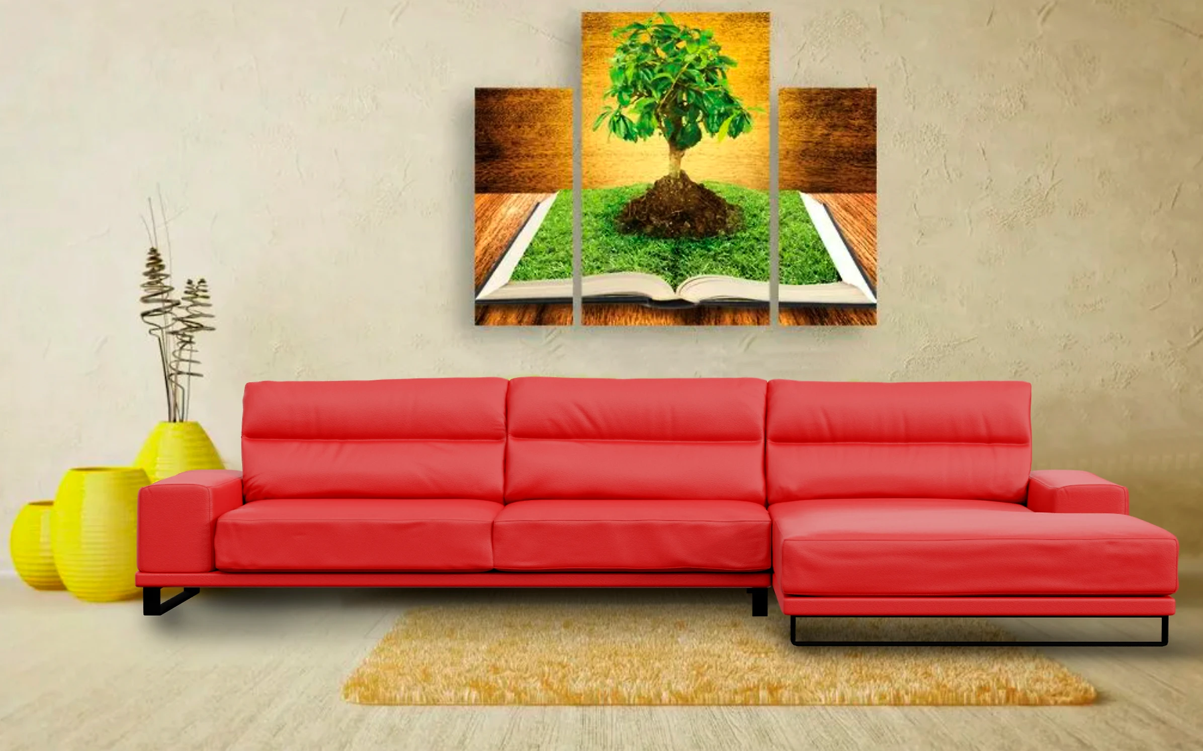 Красный кожаный диван кожаный Рипозо Ред