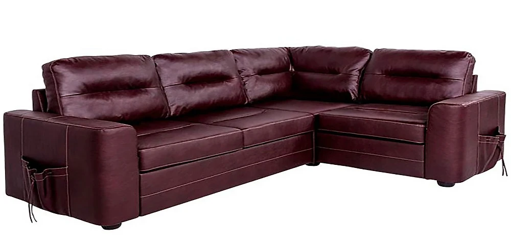 Угловой диван для ежедневного сна Беллино кожаный