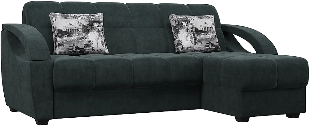 Угловой диван без подушек Монреаль Плюш Графит