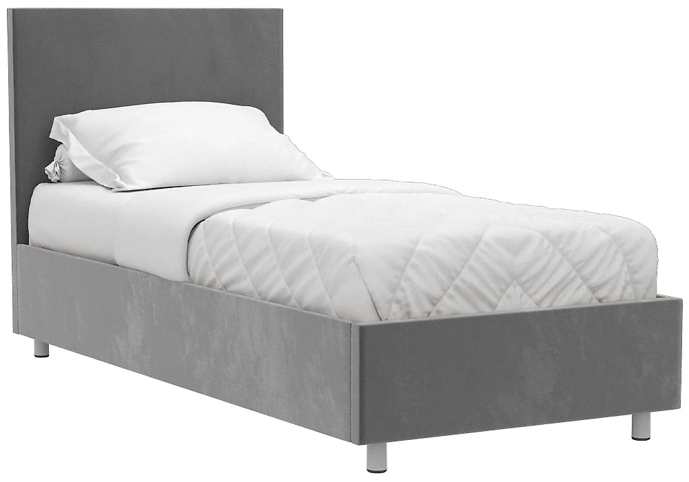 широкая кровать Белла 90х200 с ламелями Плюш Лайт Грей